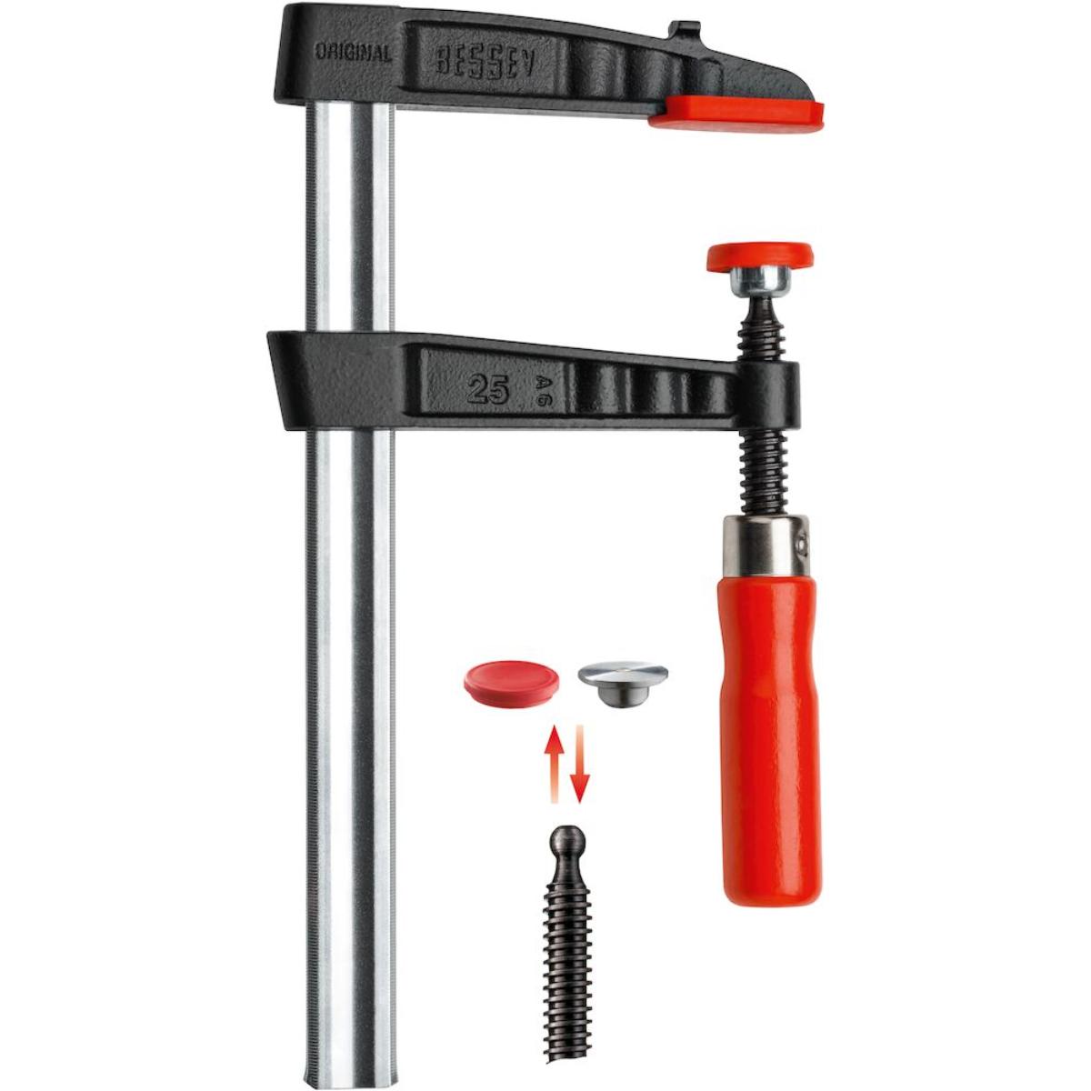 Bessey Original Temperguss-Schraubzwinge TG mit bewährtem Holzgriff