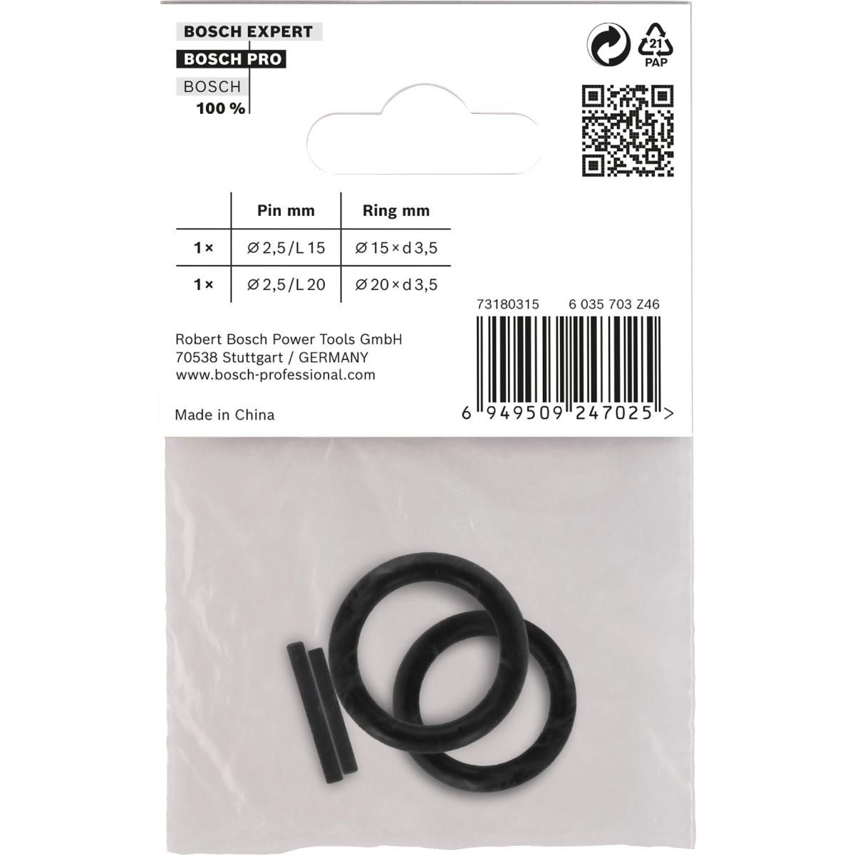 Bosch Retaining Ring and Pin Set for PRO Impact Socket, 3/8", 4 teiliges Set