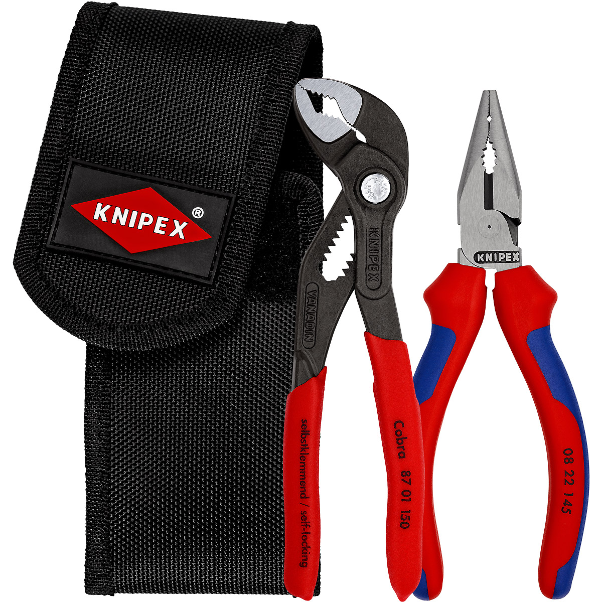 KNIPEX Mini-Zangenset in Werkzeuggürteltasche 2-teilig 159 mm