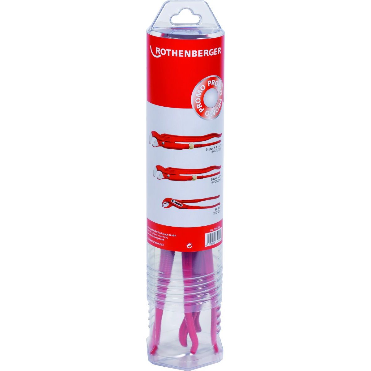 Rothenberger Zangenset: Eckrohrzange 1"+1.1/2", Wasserpumpenzange 10"