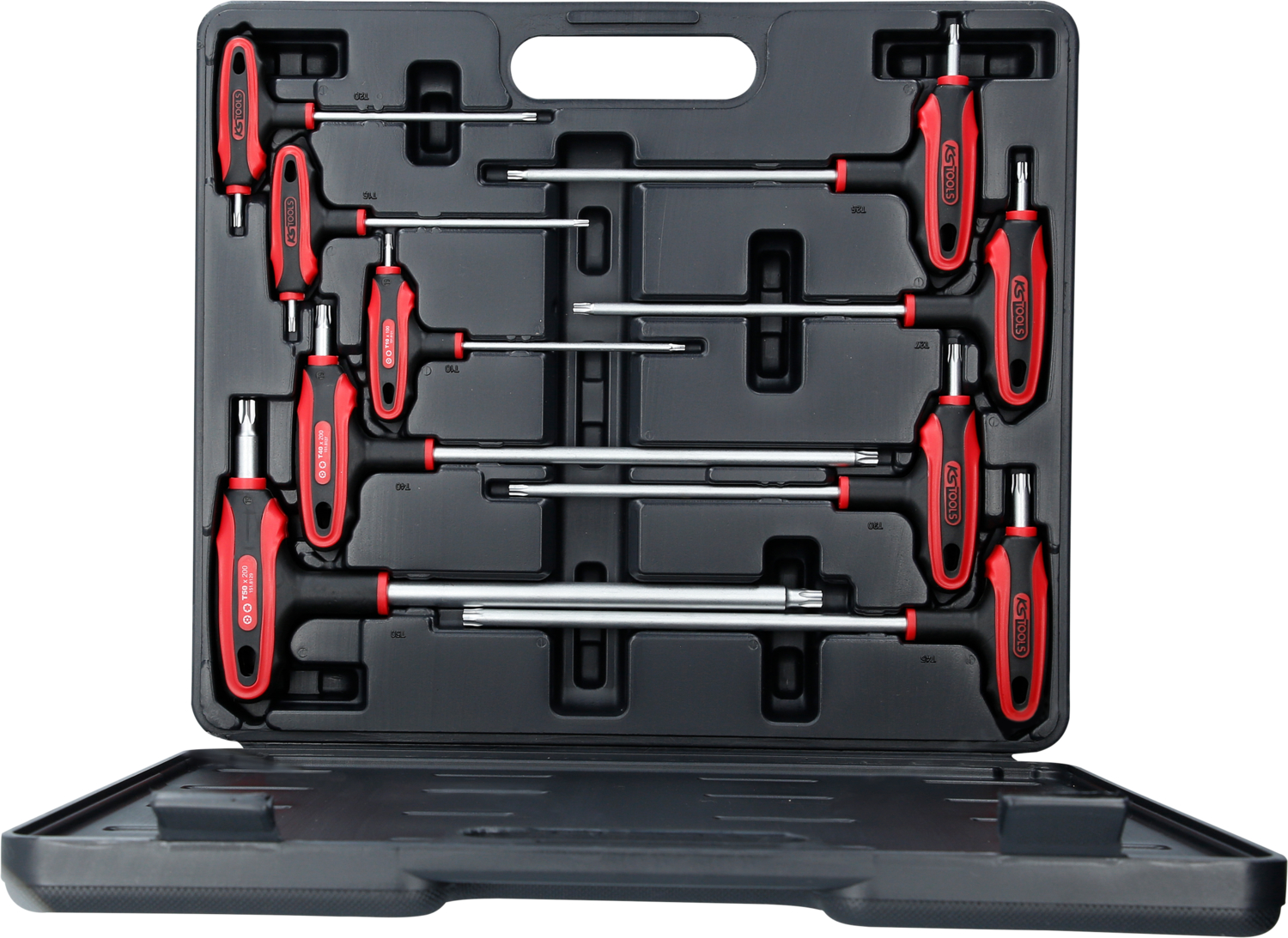 KS Tools T-Griff-Schlüssel-Satz, Torx mit Bohrung,9-tlgTB10-TB50