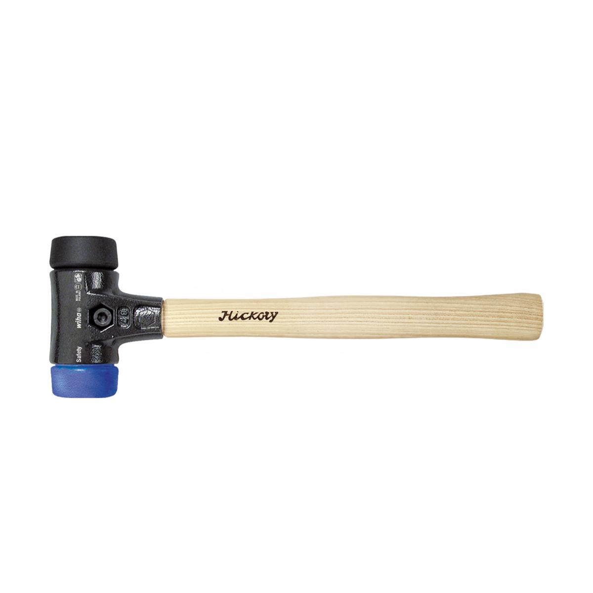 Wiha Schonhammer Safety weich/mittelweich mit Hickory-Holzstiel, Rund-Schlagkopf - 2 Stück