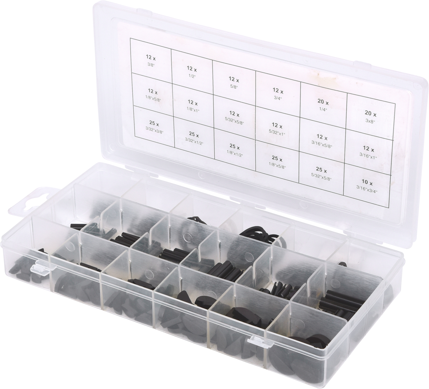 KS Tools Sortiment Spannstift-Seegering-Federkeile-E-Sicherungsring, 295-tlg