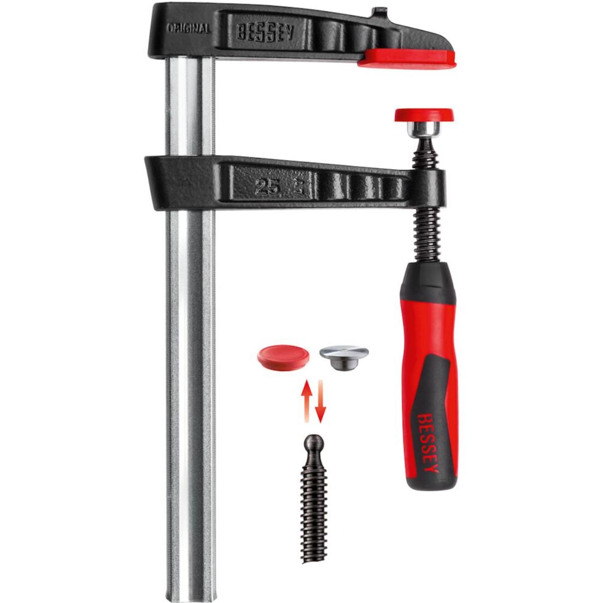 Bessey Original Temperguss-Schraubzwinge TG mit 2-Komponenten-Kunststoffgriff