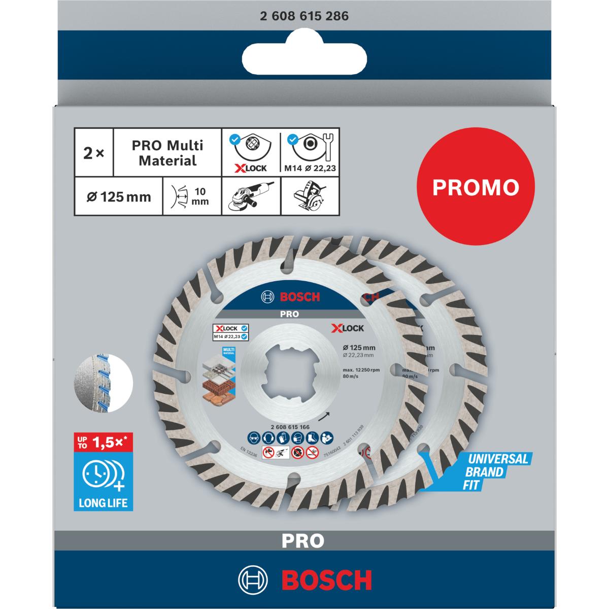 Bosch PRO Multi Material X-LOCK Diamanttrennscheibe, 125 x 22,23 mm