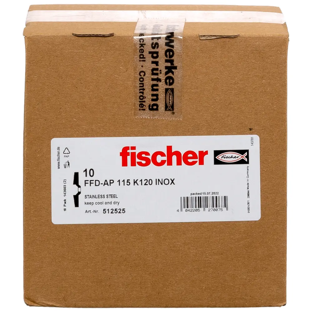 Fischer Fächerschleifscheibe AP 115 K120 Inox