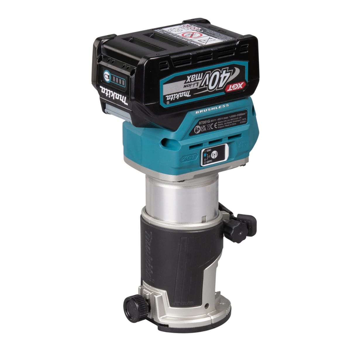 Makita Akku-Multifunktionsfräse 40V max. / 4,0 Ah, 2 Akkus + Ladegerät im MAKPAC RT001GM205