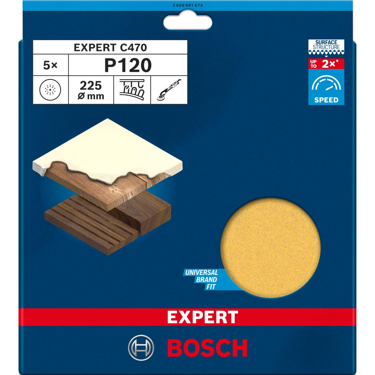Bosch EXPERT C470 Schleifpapier, 225 mm, 5 Stück