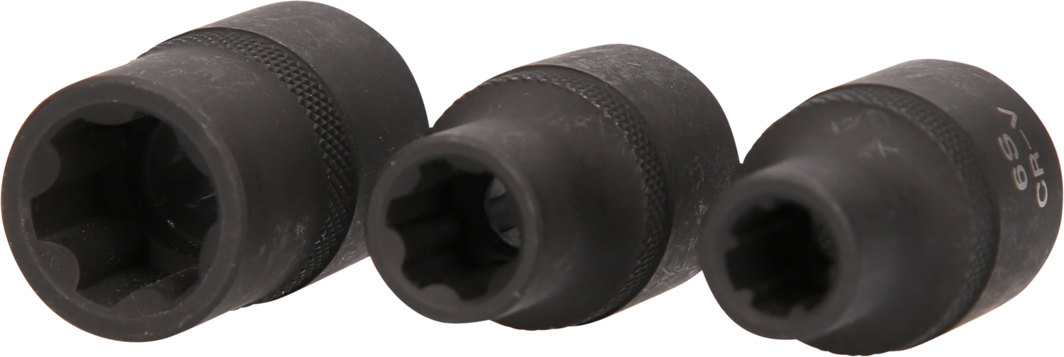 KS Tools 1/2" RIBE®-Kraft-Stecknuss-Satz, kurz, 3-tlg