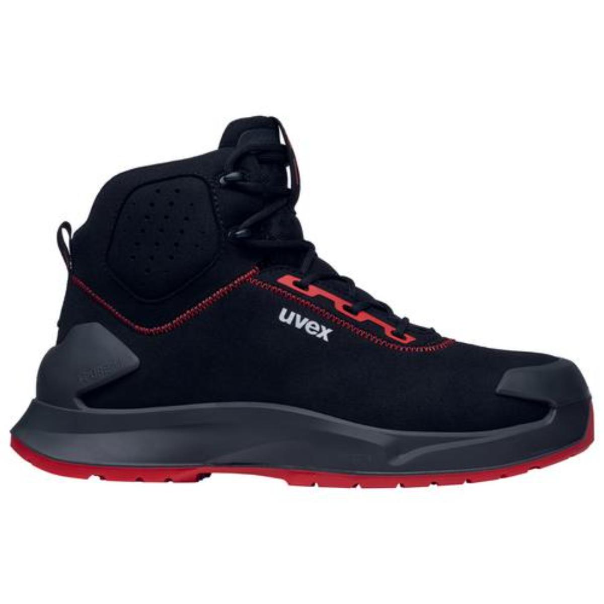 uvex 1 x-craft Sicherheitsschuh Stiefel S3L, schwarz/rot