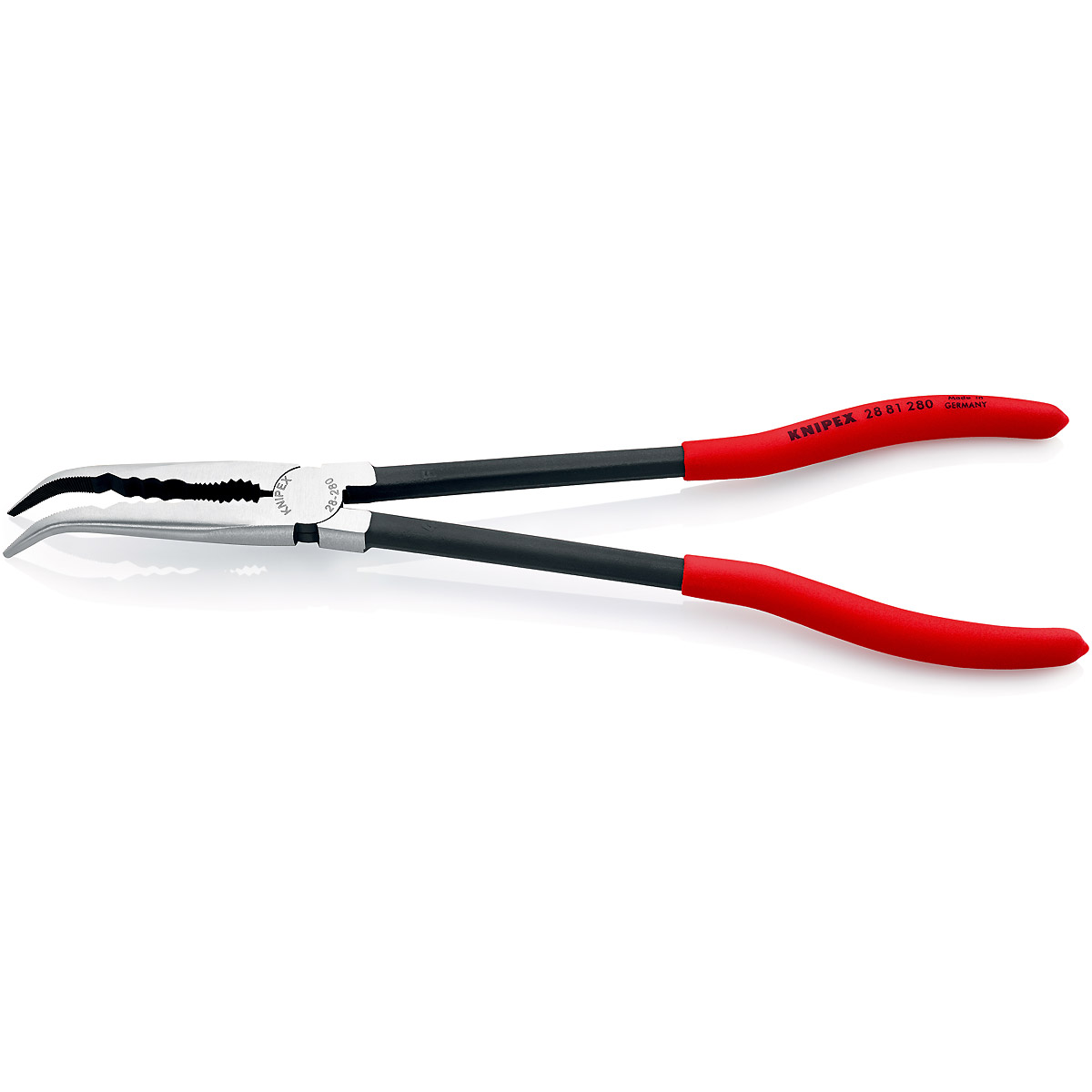 KNIPEX Montierzange mit Querprofilen 280 mm schwarz atramentiert mit Kunststoff überzogen poliert