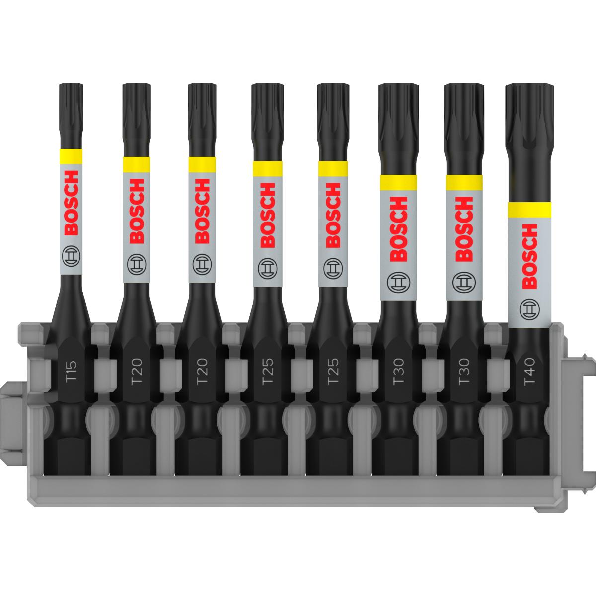 Bosch PRO Schrauberbit-Set Impact Control, 8-teilig, 1 x T15, T40, 2x T20, T25, T30