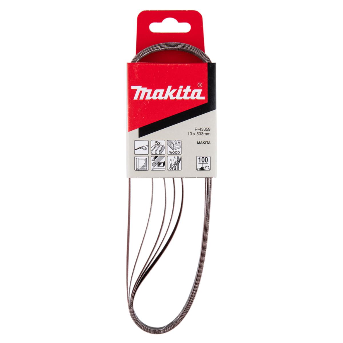 Makita Schleifband Holz und Metall - 13 x 533 mm - 5 Stück