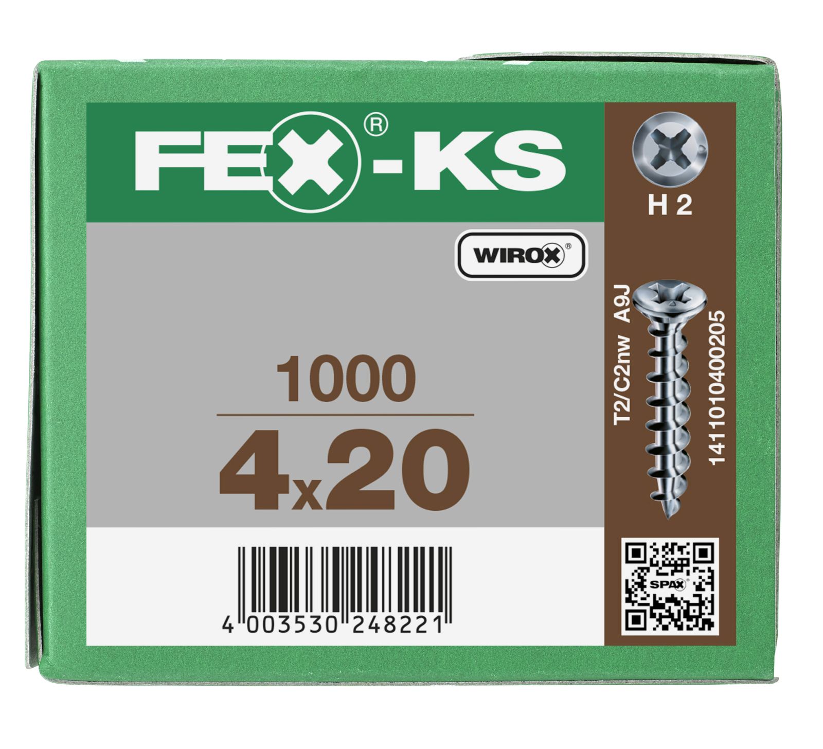 SPAX FEX-KS Linsensonderkopf Bremsrippen Kreuzschlitz H2 WIROX, 1000 Stück