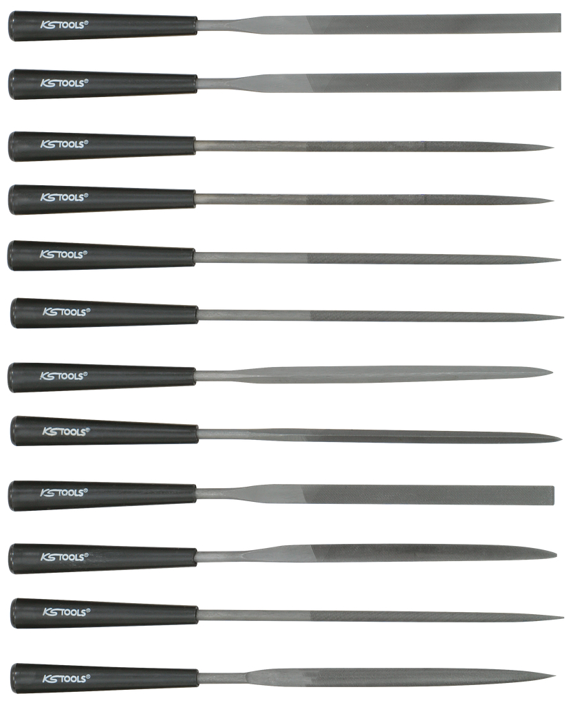 KS Tools Nadelfeilen-Satz mit Kunststoffheft, 12-tlg