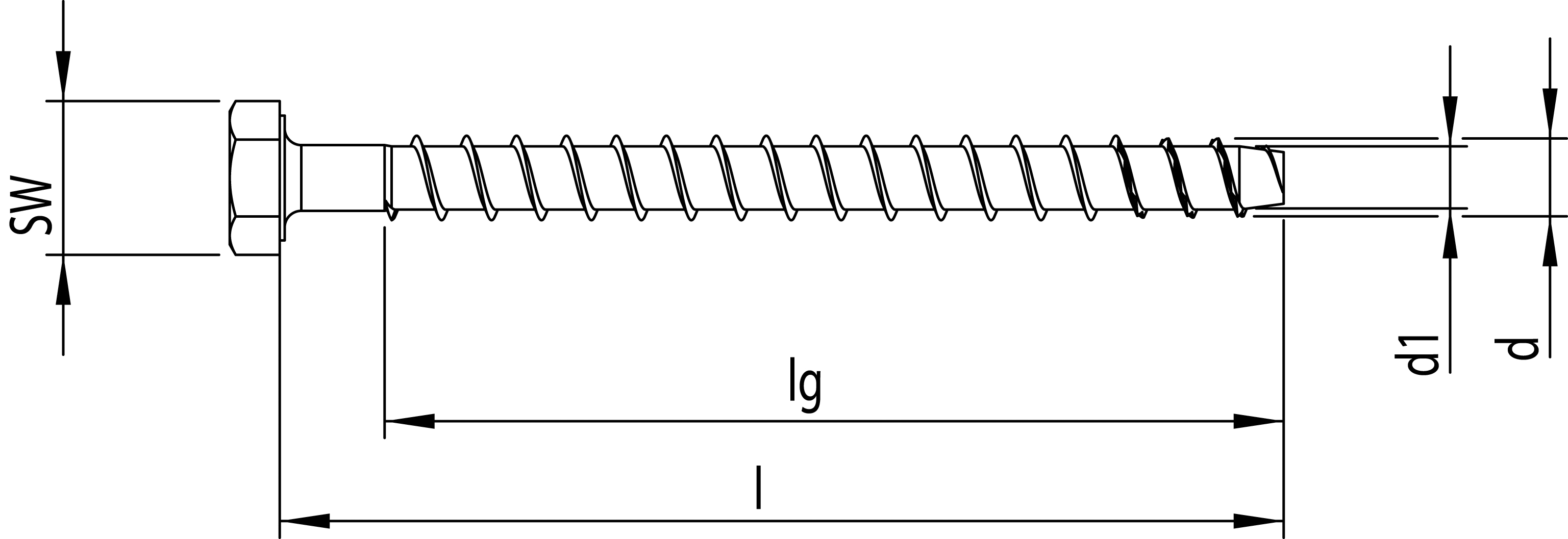 HECO MULTI-MONTI-plus S 16,0 x 80, Sechskantkopf, A2K, 25-Stück