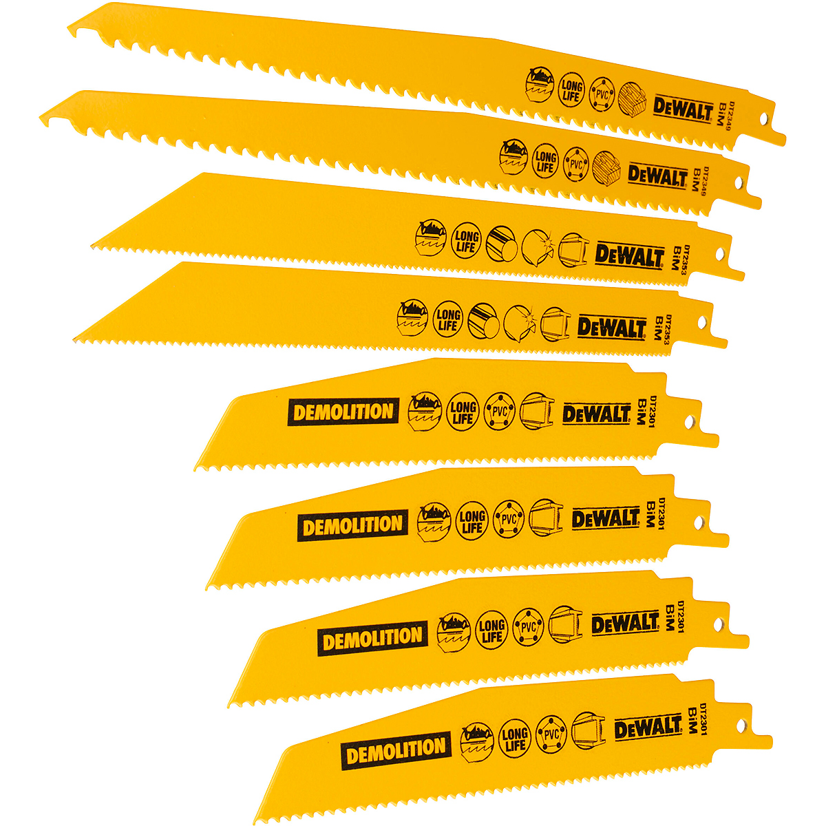 DEWALT Säbelsägeblatt Set Bi-Metall 8-tlg.