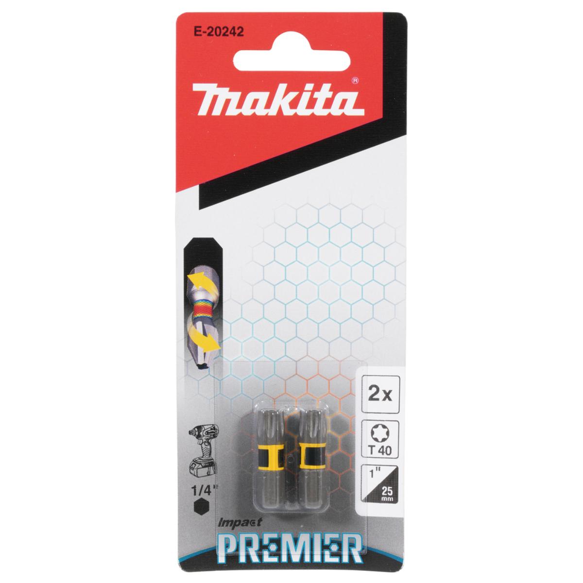 Makita Torsion Bit T40 Impact Premier 25 mm - 2 Stück - E-20242