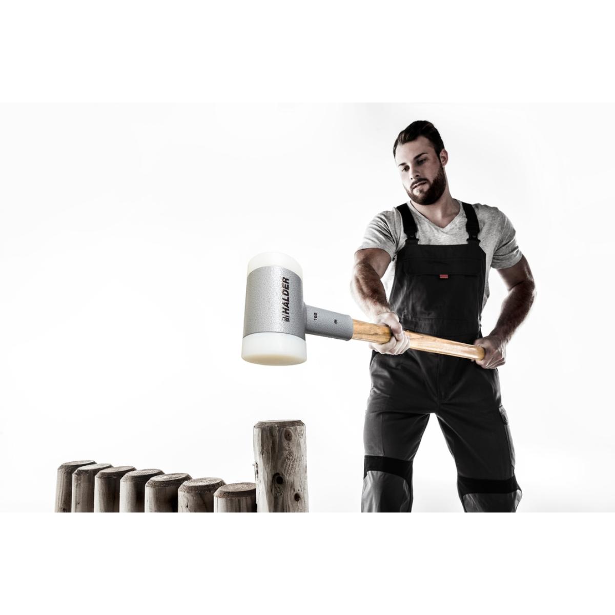 HALDER Schlegel mit schwingungsdämpfendem, ergonomisch geformtem und lackiertem Hickorystiel