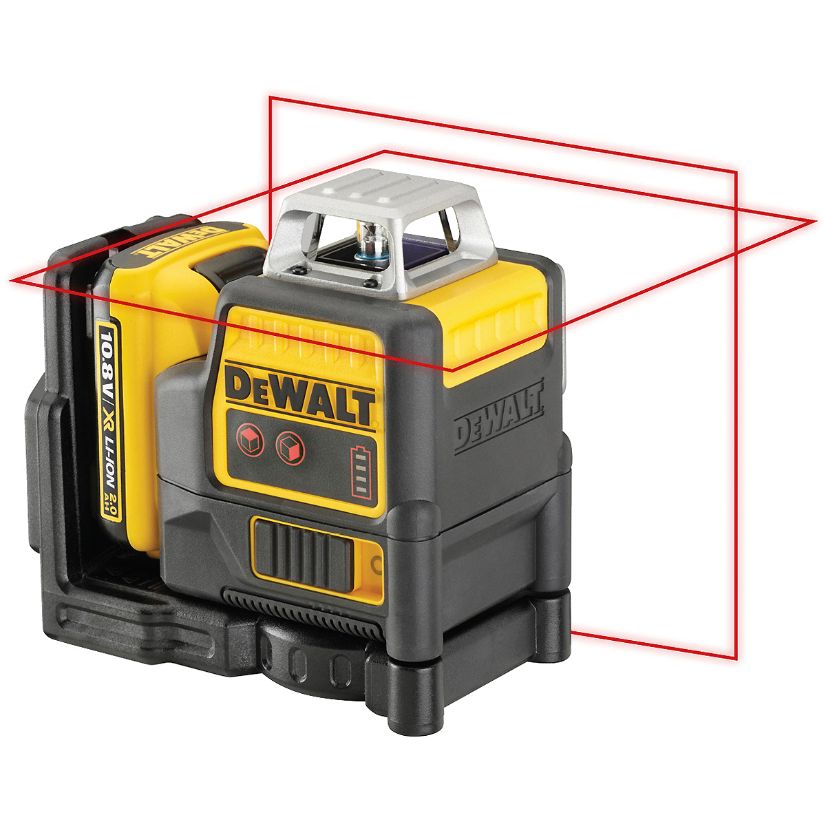 DEWALT Akku-Multi-Linienlaser 2x360° rot 10,8V + Akku + Schnellladegerät