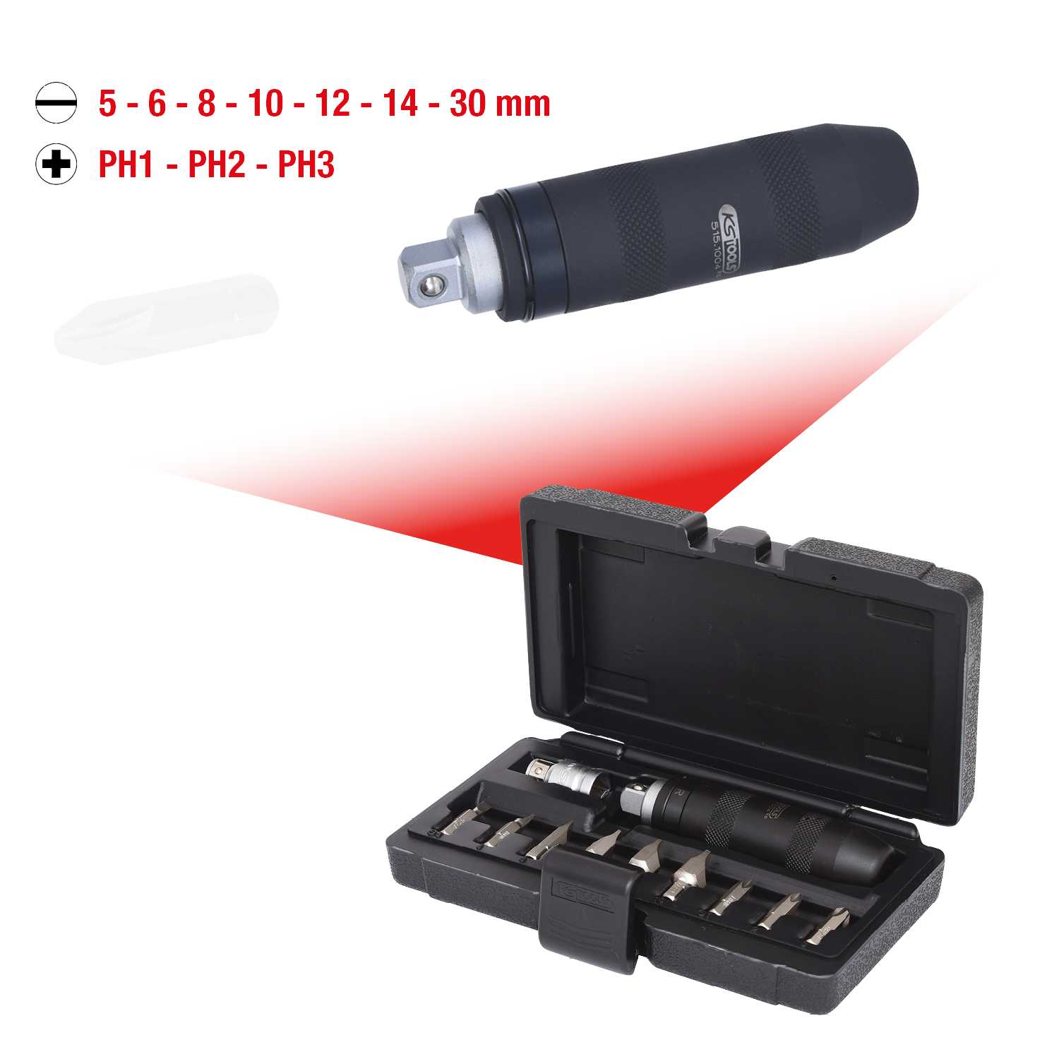 KS Tools 1/2" Hand-Schlagschraubendreher-Satz, 11-tlg