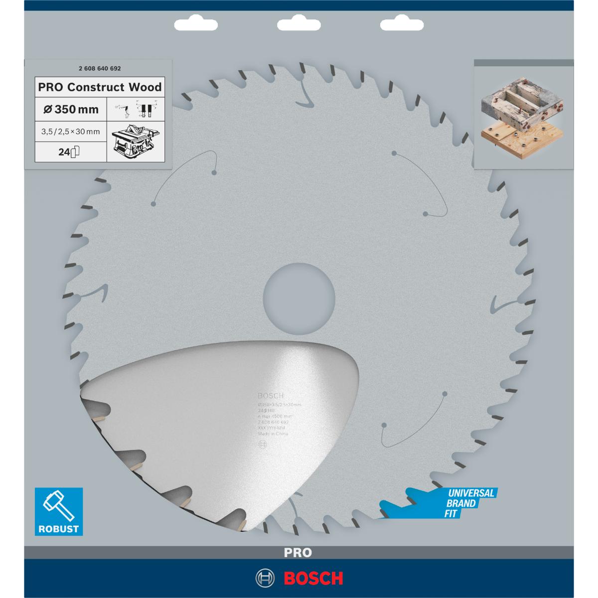 Bosch PRO Kreissägeblatt Construct Wood für Tischkreissägen