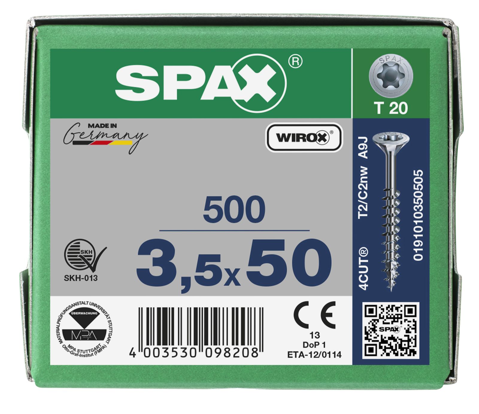 SPAX Senkmultikopf T-Star Plus T20 Teilgewinde WIROX, 500 Stück