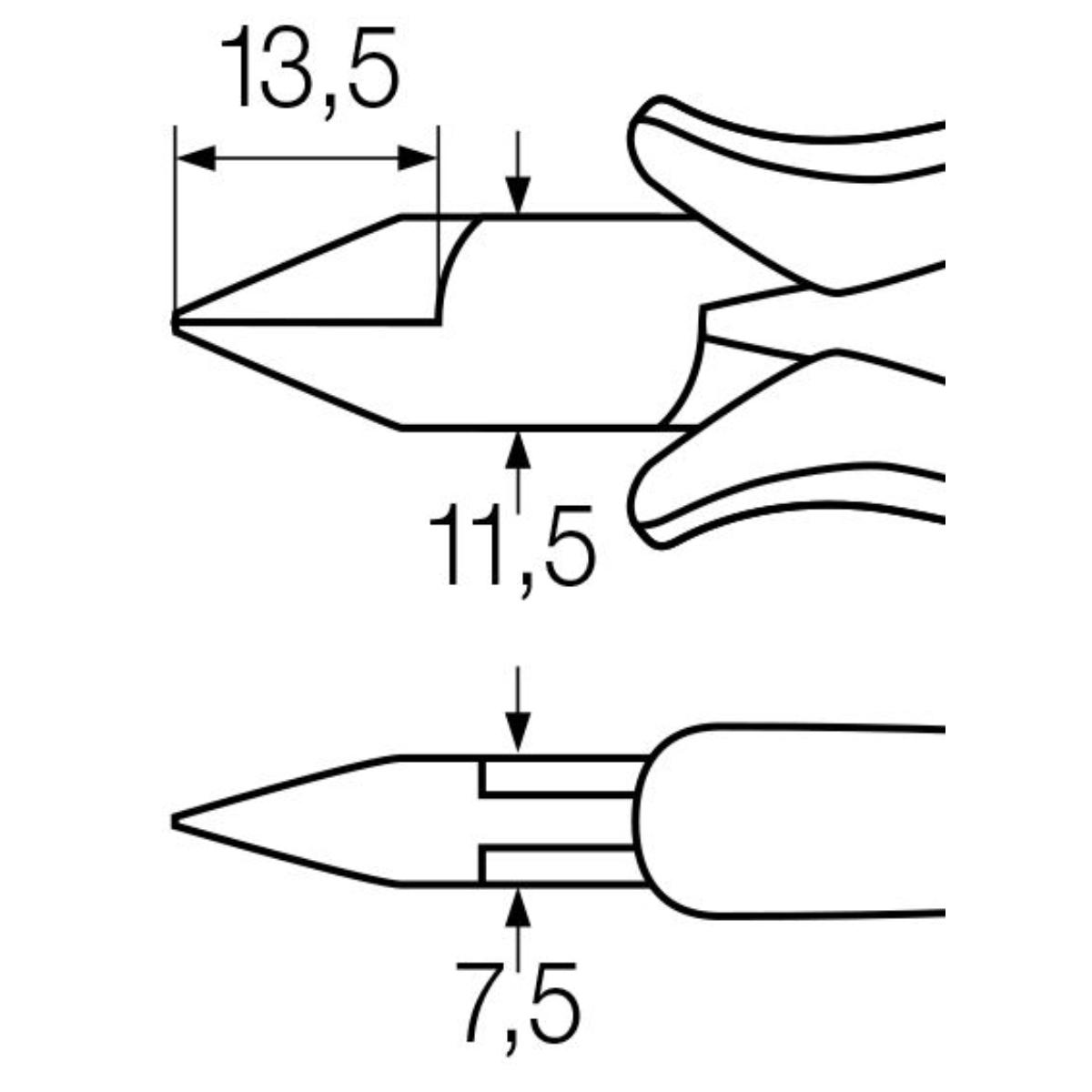 Wiha Seitenschneider Professional ESD breiter, halbrunder Kopf mit Wate - 5 Stück