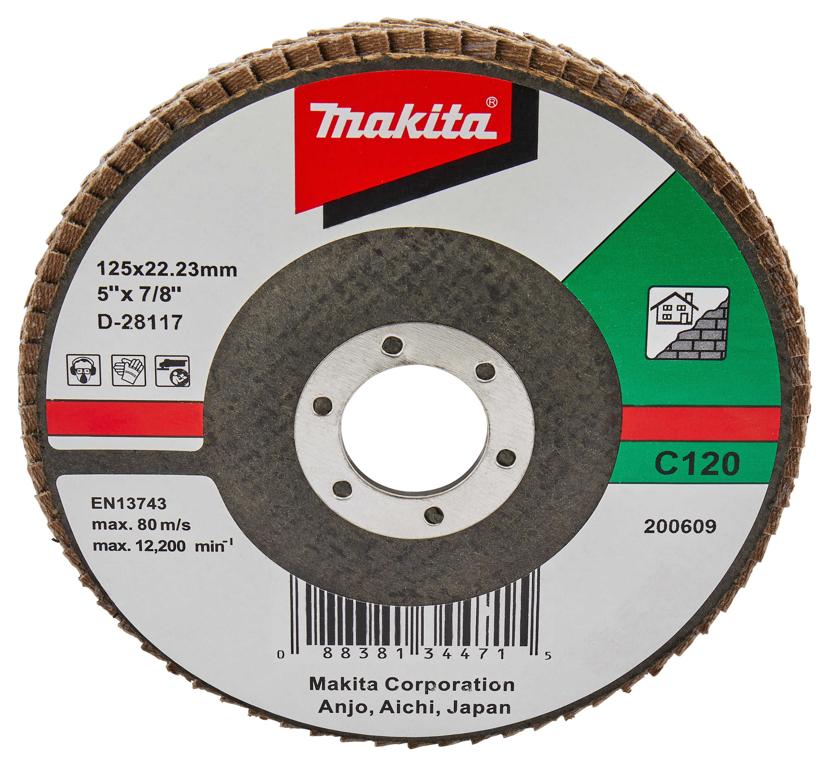 Makita Fächerschleifscheibe 125mm C120F - D-28117