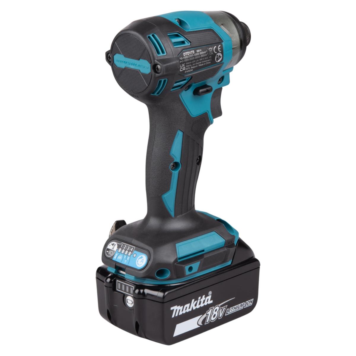 Makita Akku-Schlagschrauber 1/4 Zoll - 180 Nm - 0-3.800 U/min - DTD173RTJ