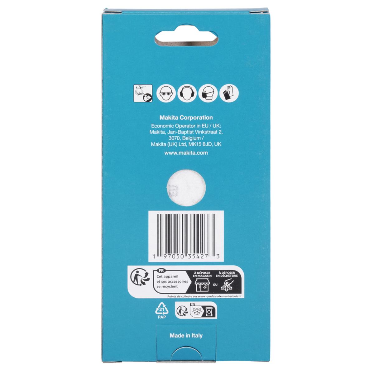 Makita Schleifpapier 80x130mm, Körnung A150,Klett, 8 Loch, 10 Stück
