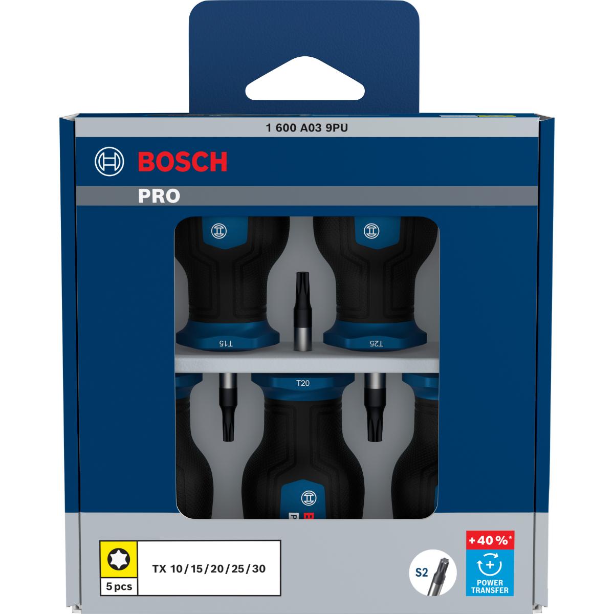 Bosch PRO Stubby-Schraubendreher TX, 5-teilges Set