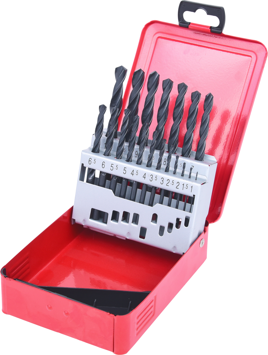 KS Tools HSS-R Spiralbohrer-Satz, Stahlblechkassette, 19-tlg, 1-10mm