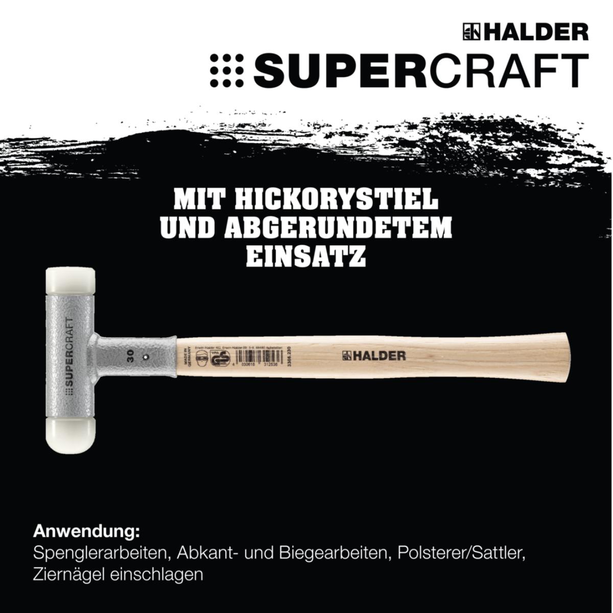HALDER SUPERCRAFT - Schonhammer rückschlagfrei mit Hickorystiel mit Hickorystiel, Nylon