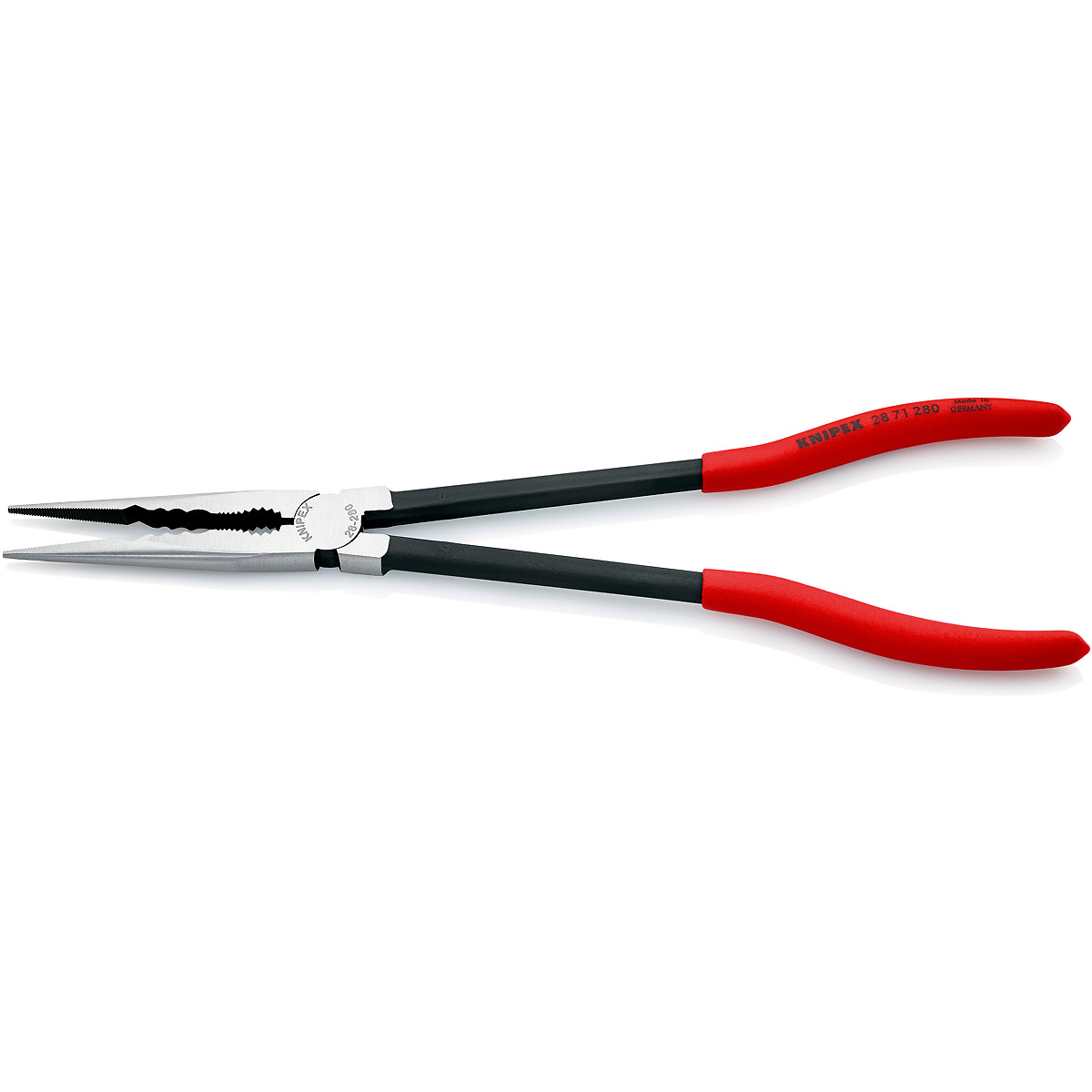 KNIPEX Montierzange mit Querprofilen 280 mm schwarz atramentiert mit Kunststoff überzogen poliert