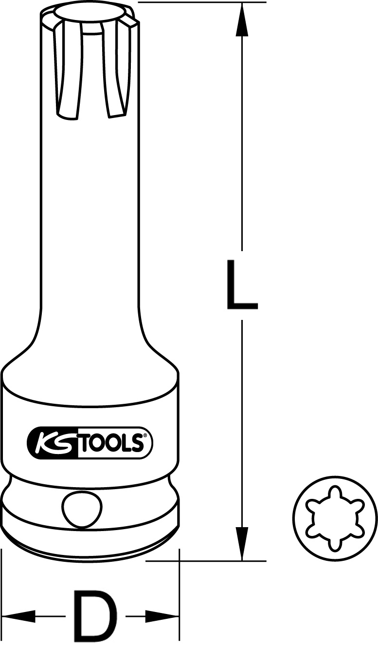 KS Tools 1/2" Kraft-Bit-Stecknuss für RIBE-Schrauben