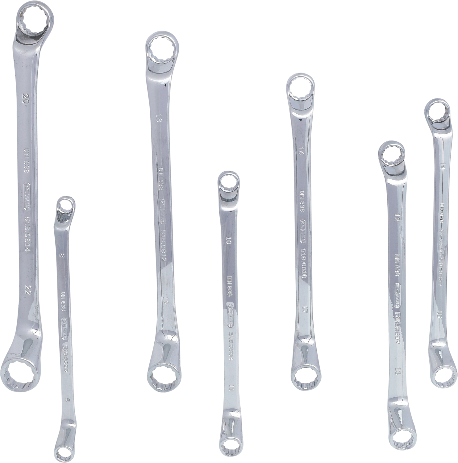 KS Tools CHROMEplus Doppel-Ringschlüssel-Satz, 7-tlg