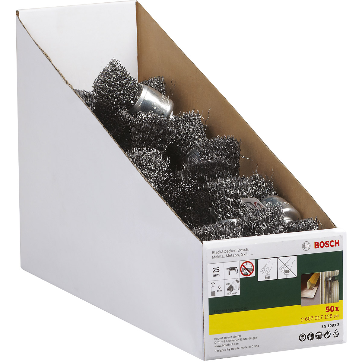 Bosch Pinselbürste für Bohrmaschinen, gewellter Draht, 25 mm