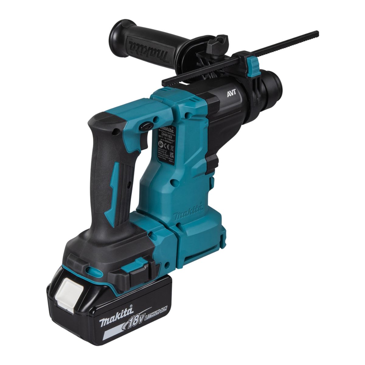 Makita Akku-Kombihammer für SDS-PLUS 18V/5,0 Ah, 2 Akkus + Ladegerät+Staubabsaugung DX16 im MAKPAC