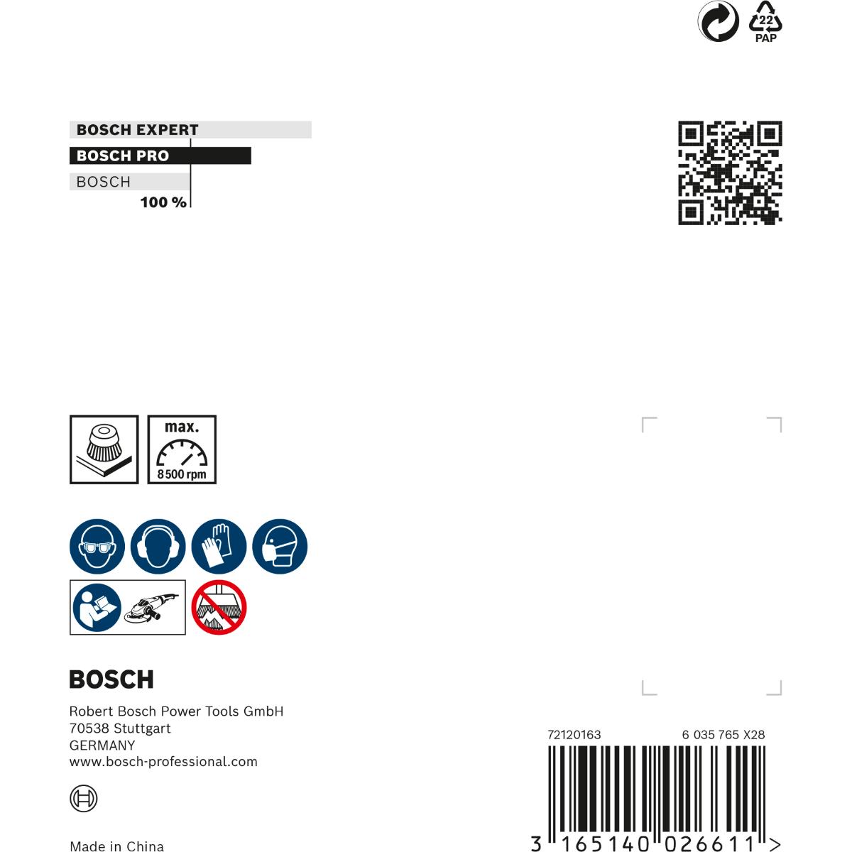 Bosch PRO Topfbürste, Stahl, gewellter Draht, M14