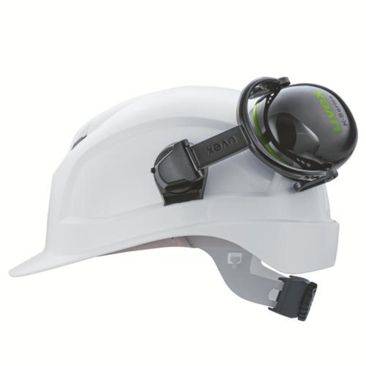 uvex K10H Kapselgehörschutz Helm Gehörschutzkapsel schwarz/ grün SNR 28 dB