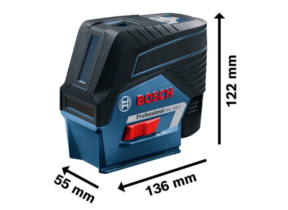Bosch Kombilaser GCL 2-50 C, mit 1 x 2,0 Ah Li-Ion Akku, RM 2, BM 3, L-BOXX