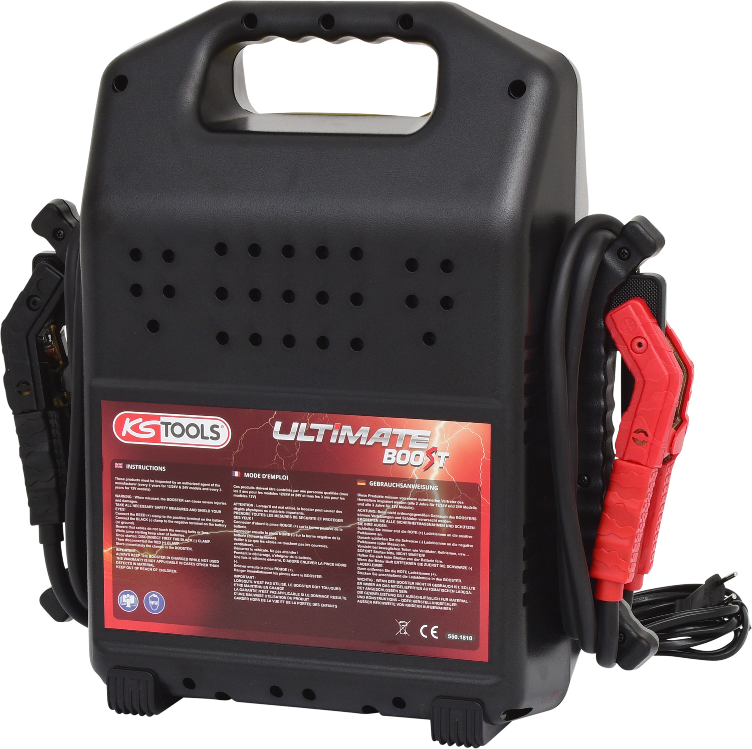 KS Tools 12 V Batterie-Booster, mobiles Starthilfegerät 850 A