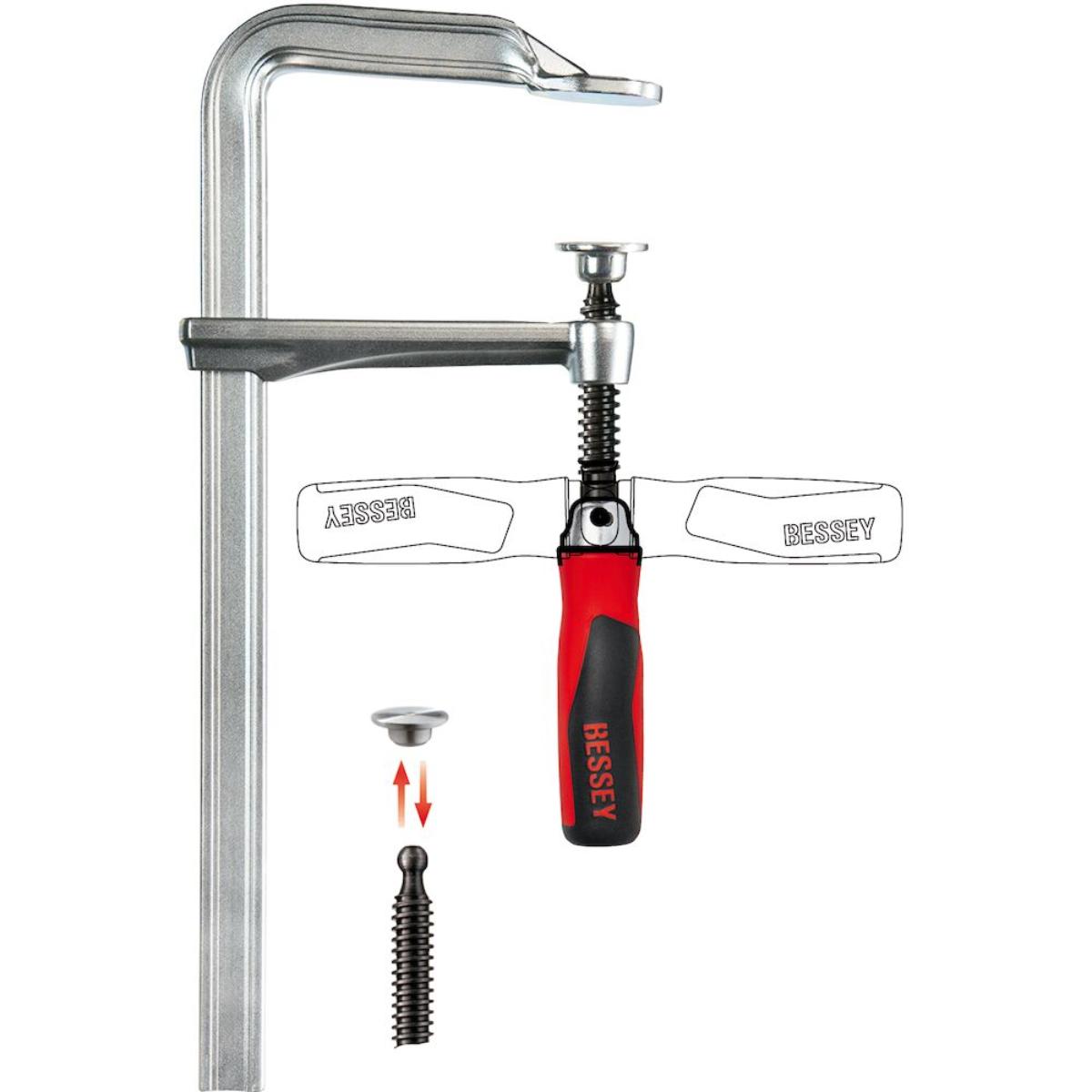 Bessey Original Ganzstahl-Schraubzwinge GZ mit Klappgriff