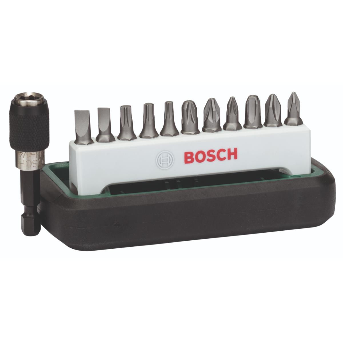 Bosch Schrauberbit-Set Standard, gemischt (S, PH, PZ, T), 12-tlg.