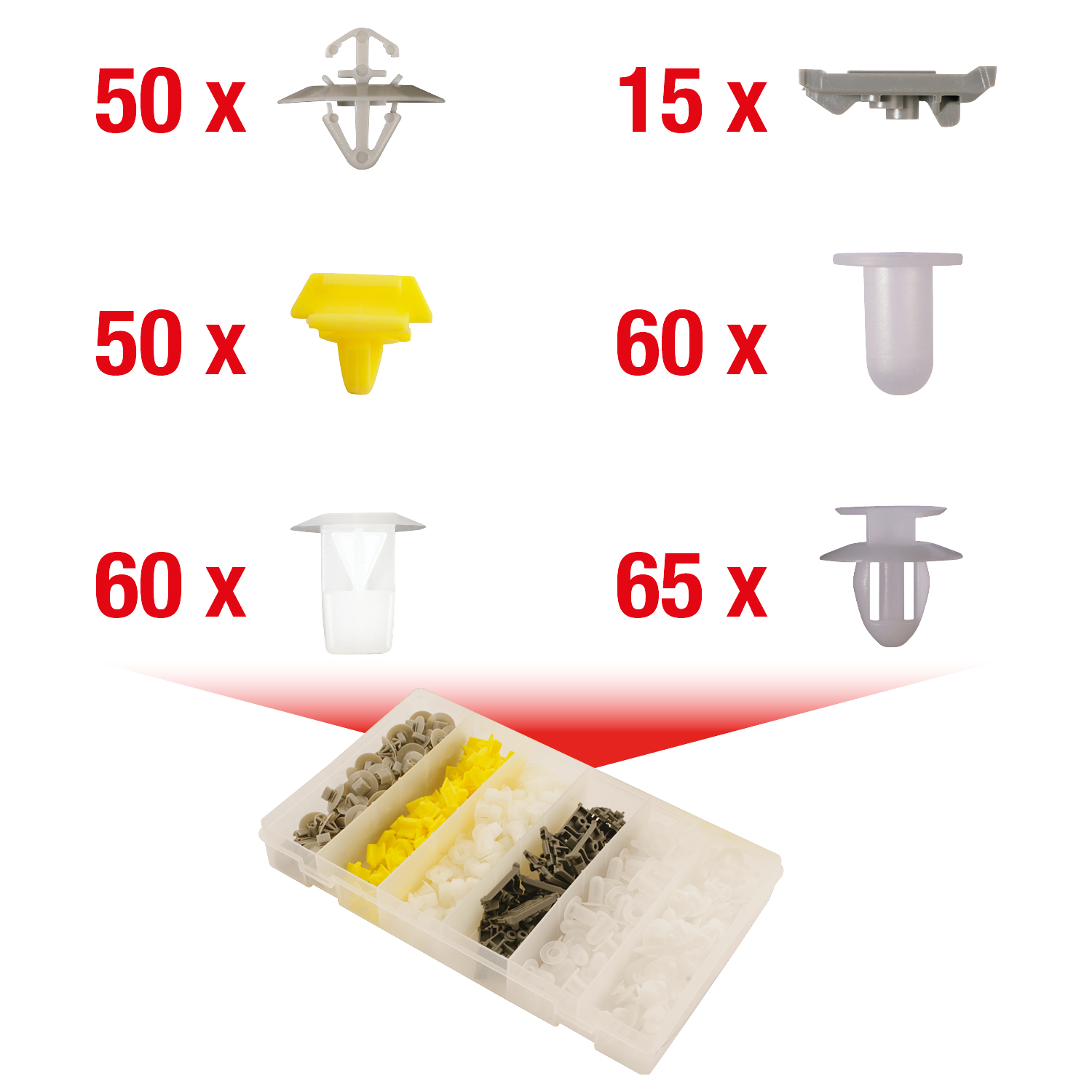 KS Tools Befestigungs-Clip-Satz für Renault, 300-tlg