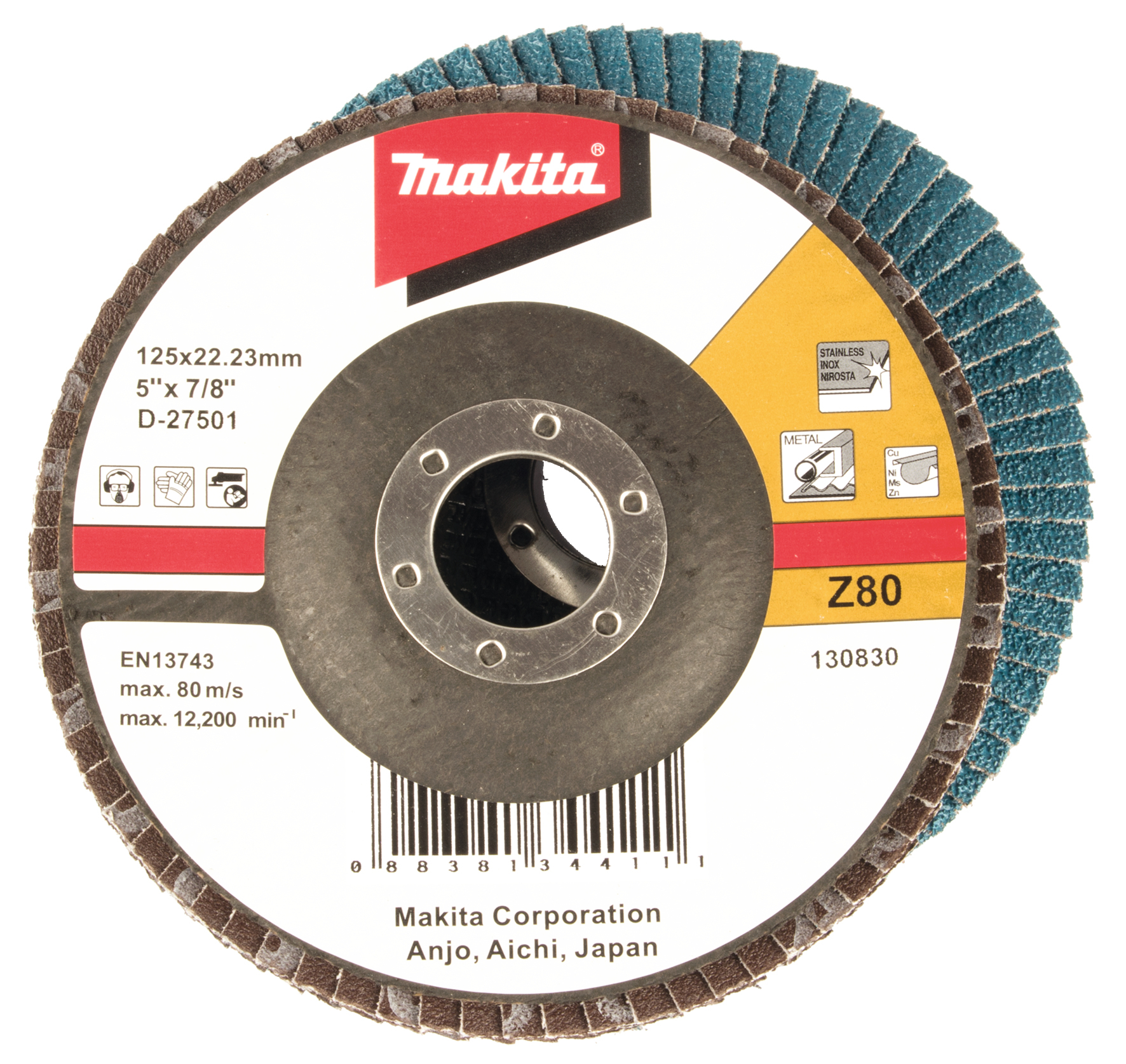 Makita Fächerschleifscheibe 125mm Z80 - D-27501
