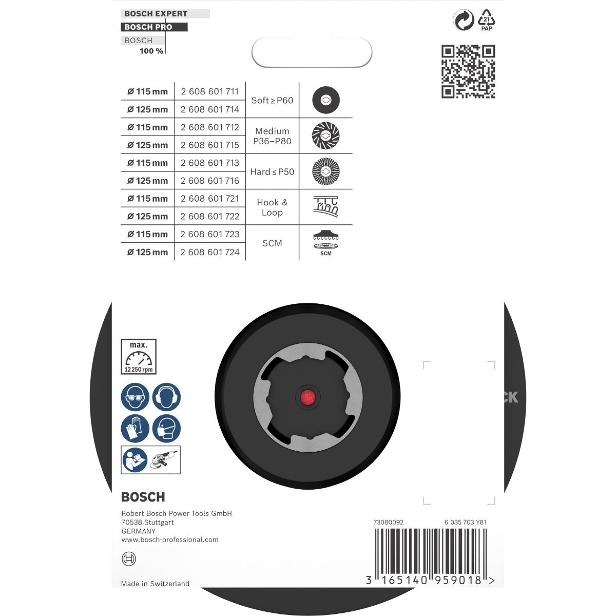 Bosch PRO X-LOCK Stützteller, mit Klettverschluss