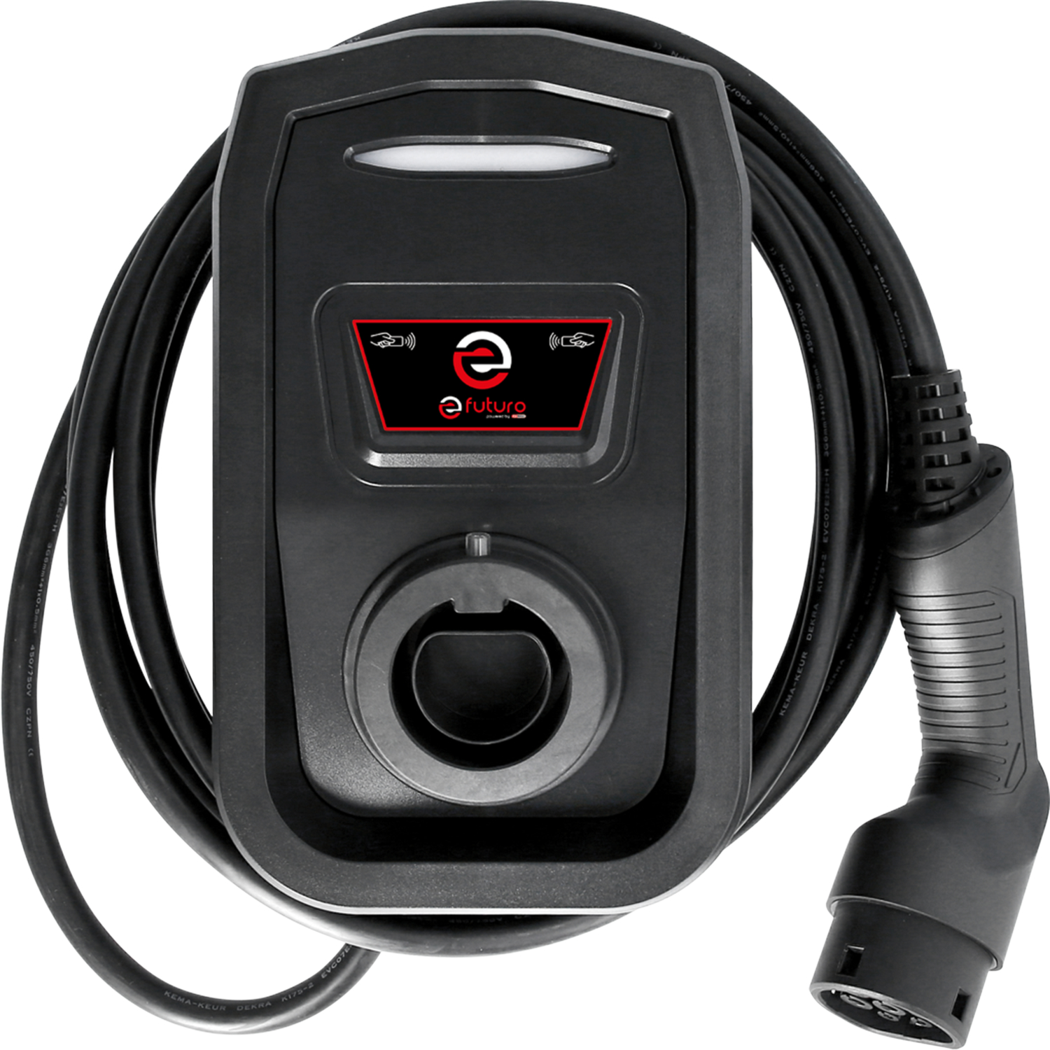 efuturo Wallbox mit Typ 2 Ladekabel, 1 Phase, bis zu 7,4 kW, 32 A, 230 V, mit RFID, mit Stromzähler