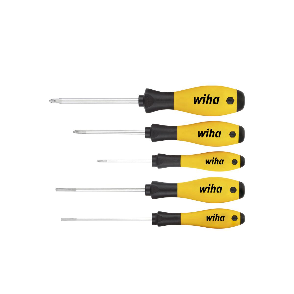 Wiha Schraubendreher Set SoftFinish ESD Schlitz, Phillips 5-teilges Set